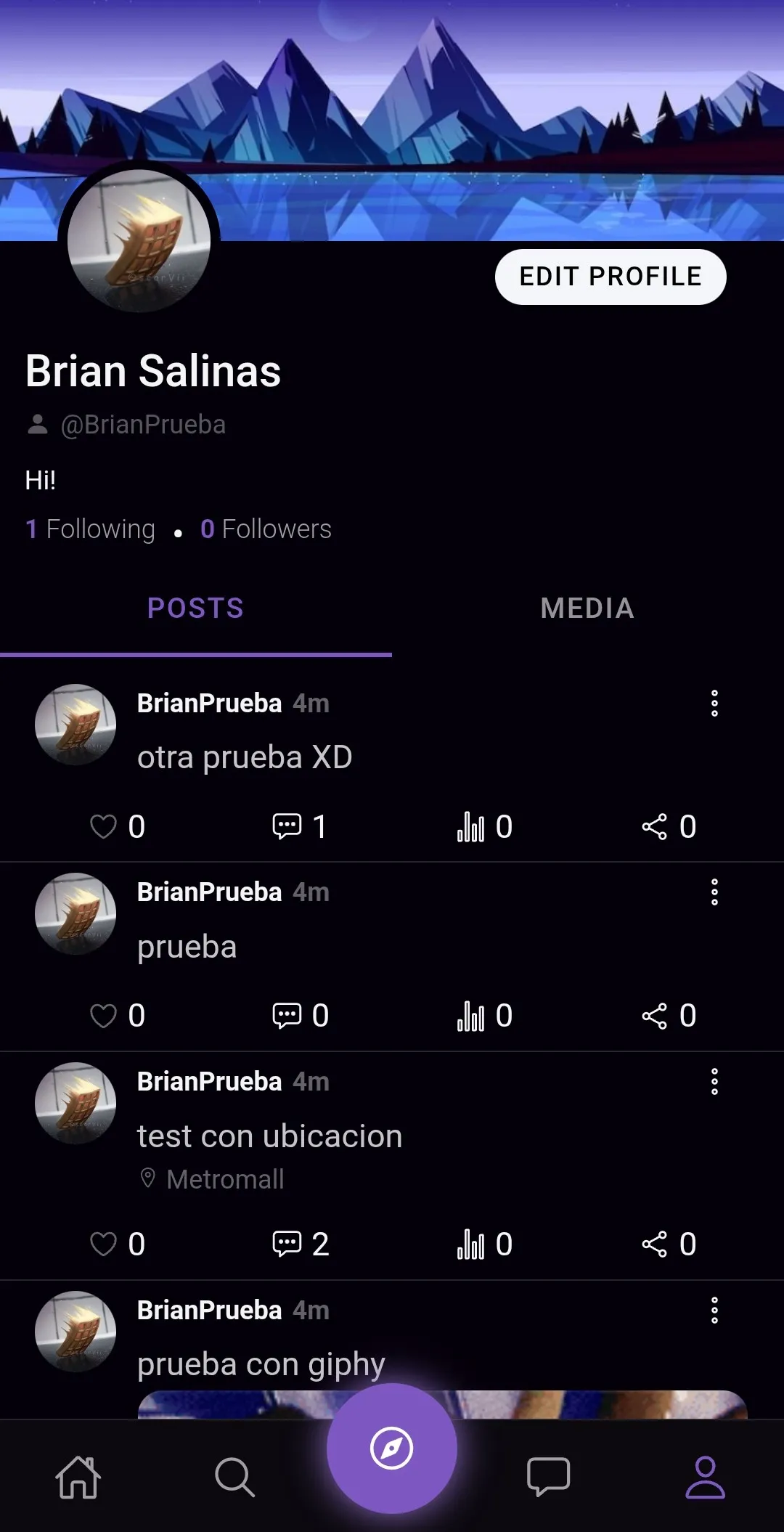 Perfil de usuario y comunidad en Ubbi